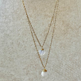 Layered Pearl & Opalite chain necklaces