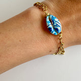 Blue Cowrie Shell Bracelet